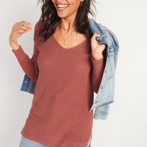 NWT Old Navy V-Neck Tunic Knit Cotton Blend Sweater